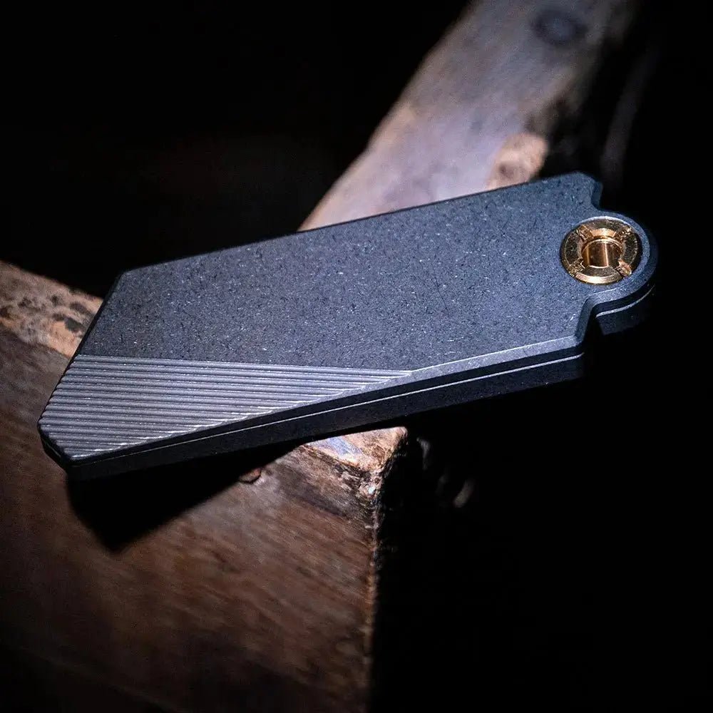 GlideCut – G9 Titanium & Brass Gravity Utility Knife