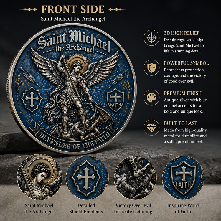 FaithGuard – Saint Michael Archangel Challenge Coin