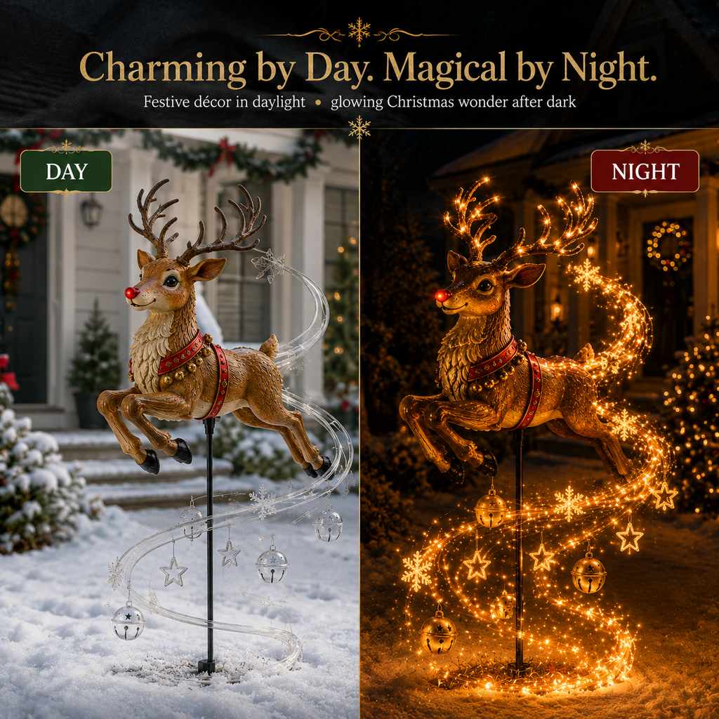 YuleGlow – 🎅🎄✨ Christmas Magic Garden Stake Light with Flowing Holiday Light Trail