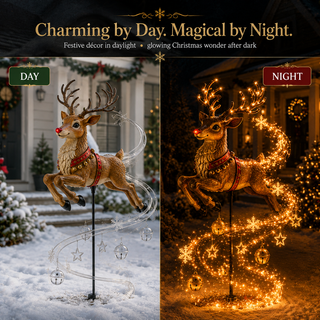 YuleGlow – 🎅🎄✨ Christmas Magic Garden Stake Light with Flowing Holiday Light Trail
