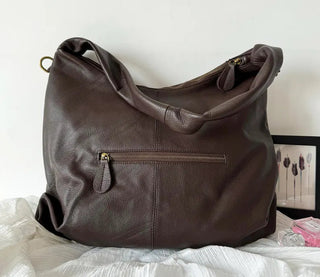 SoftDrape – Genuine Leather Hobo Tote Shoulder Bag