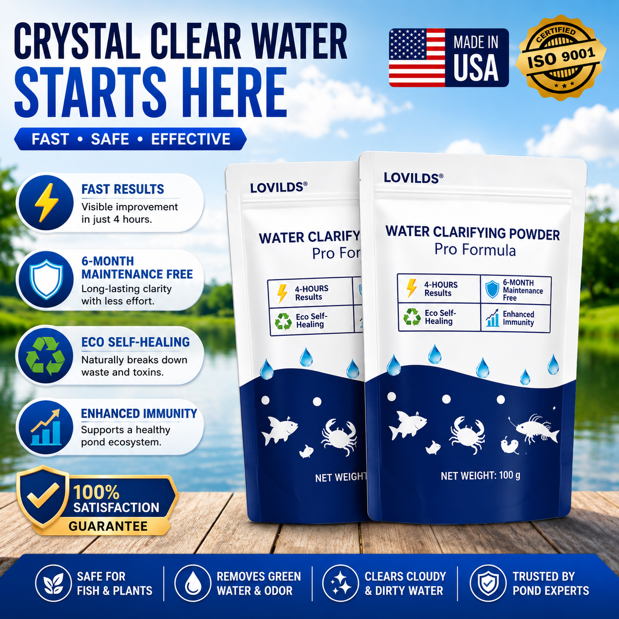 ClearCurrent – Dual-Action Water Clarifying Powder