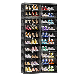 ClearStack – Foldable Shoe Organizer with Magnetic Doors