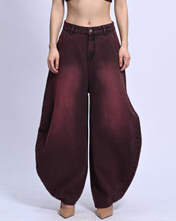 BarrelBloom – High-Rise Barrel Cut Wide-Leg Denim