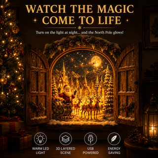🎄NorthPoleGlow – 3D Lighted Christmas Window Wall Decor🎅