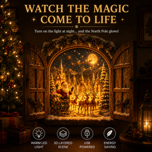 🎄NorthPoleGlow – 3D Lighted Christmas Window Wall Decor🎅