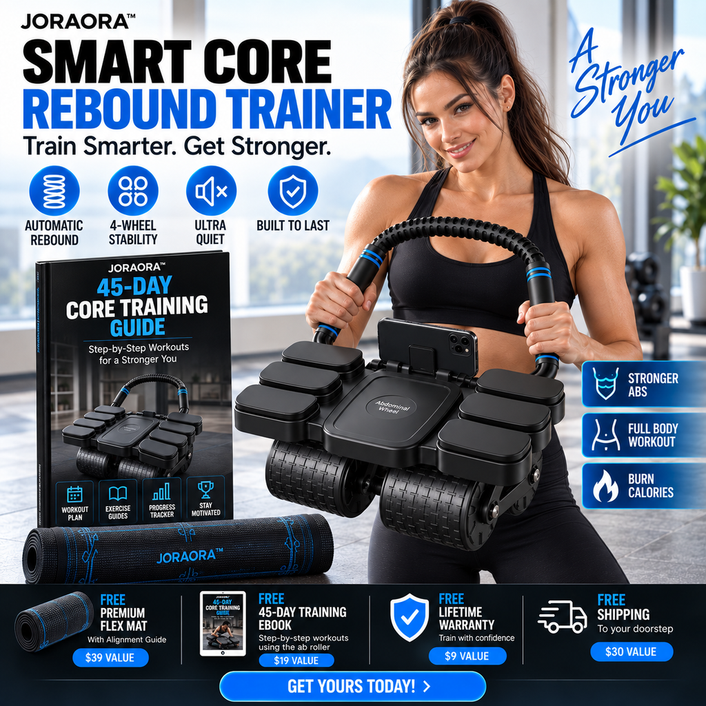 CoreRebound – Four-Wheel Smart Ab Roller with Automatic Rebound & Elbow Support