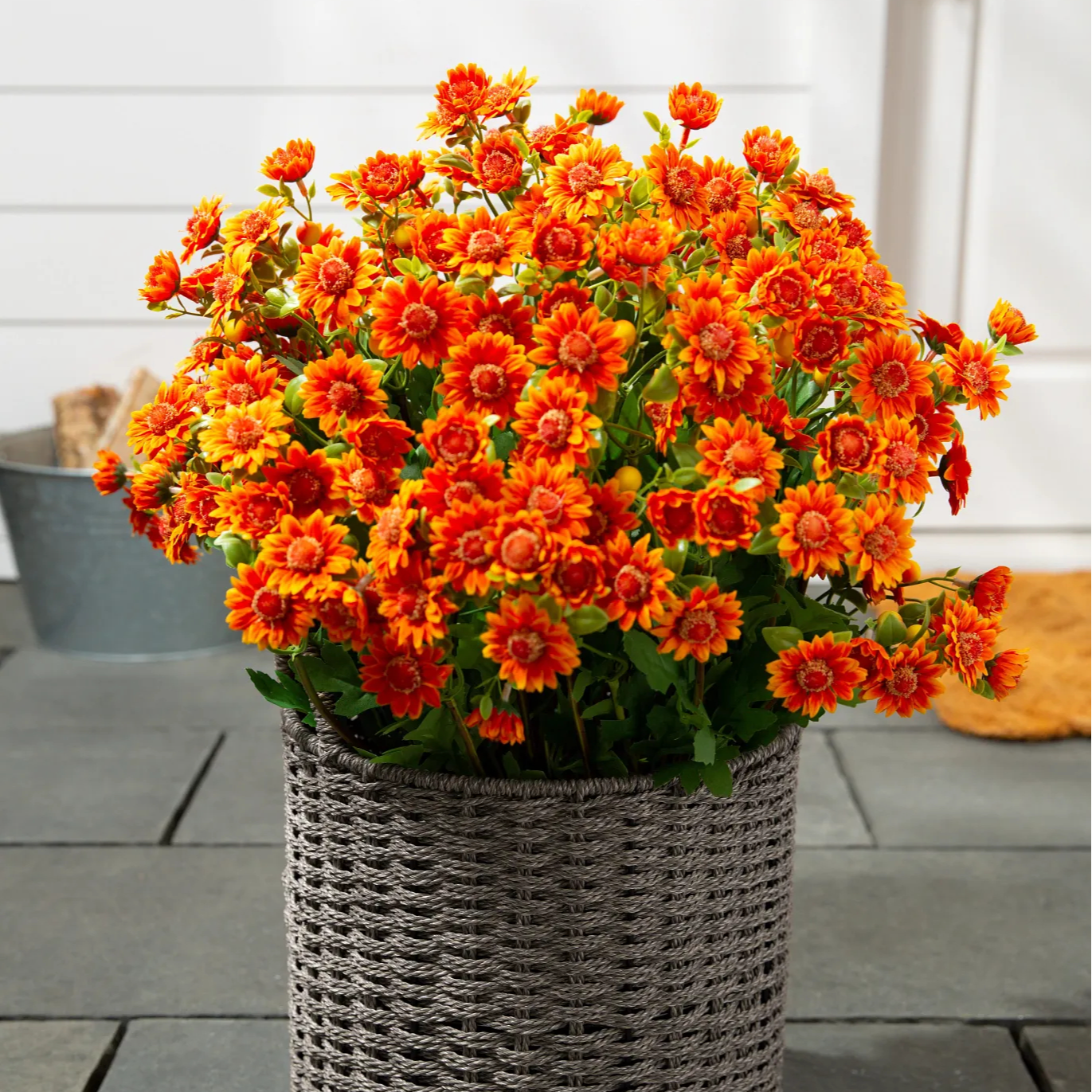 SunsetBloom – 💥🌼 Artificial Outdoor Mums, UV-Resistant, Waterproof & Windproof