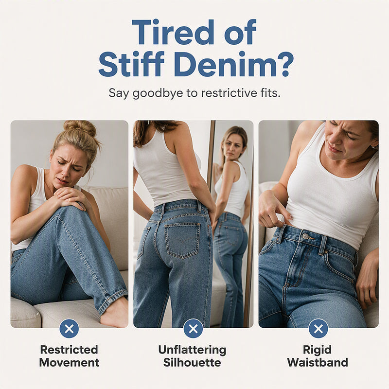 ✨BarrelEase – Women's High Waisted Stretchy Barrel Jeans
