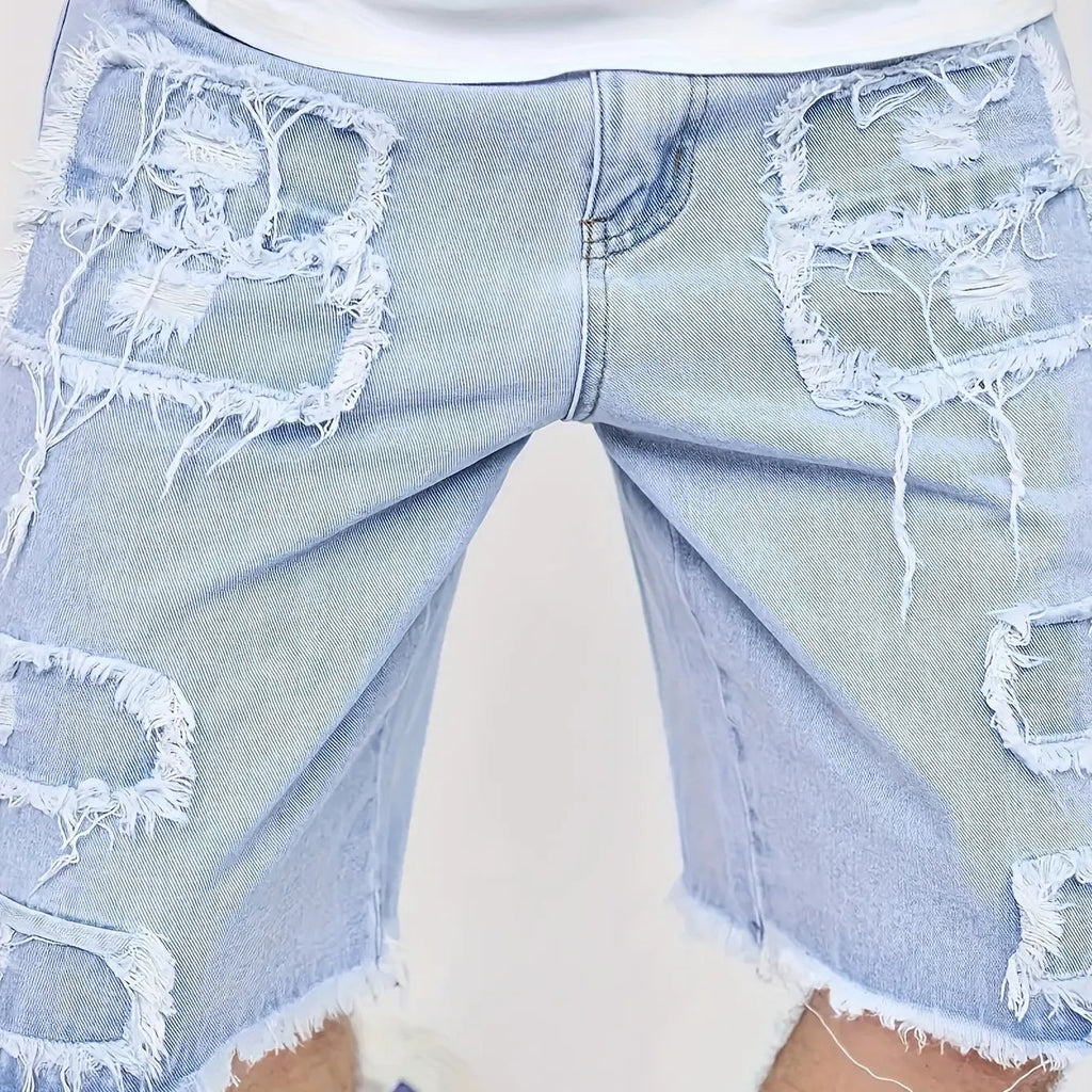 ⚡FrayDenim – Raw Hem Denim Shorts with Rips