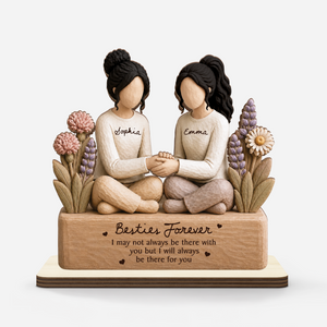 BestieBond – Personalized Layered Wooden Plaque with Flat Stand