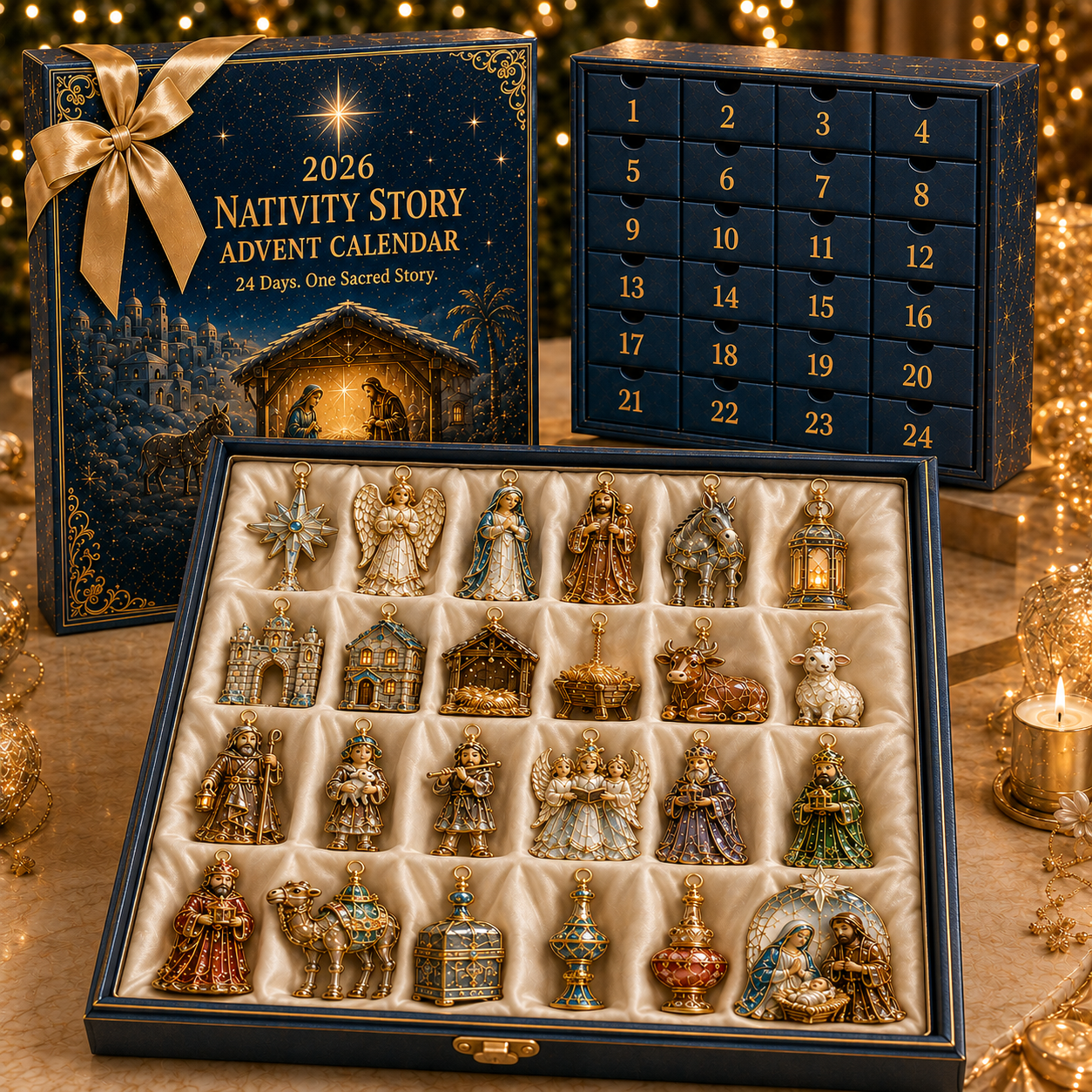 HeritageCountdown – 2026 America 250th Anniversary Christmas Advent Calendar with 24 Decorative Designs