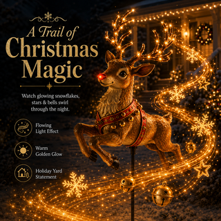 YuleGlow – 🎅🎄✨ Christmas Magic Garden Stake Light with Flowing Holiday Light Trail