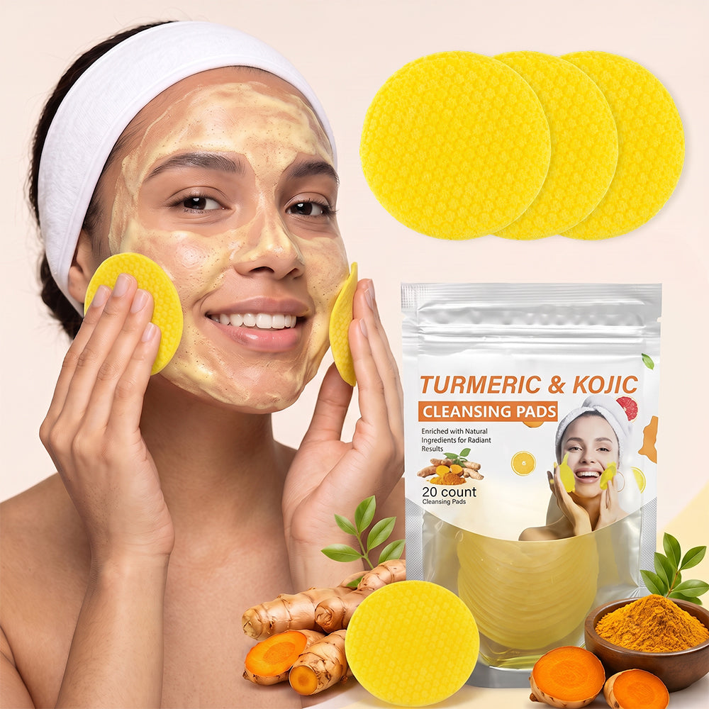 TurmeriGlow – Turmeric & Kojic Acid Cleansing Pads, 20 Pieces🟡