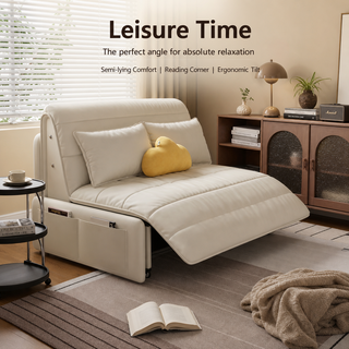 SnugShift – 3-Mode Convertible Folding Sofa Bed with Side Storage Pockets & Silent Wheels