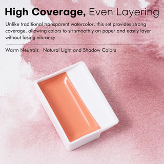 TerraMuse – 24-Color Opaque Watercolor Set in Warm Terracotta