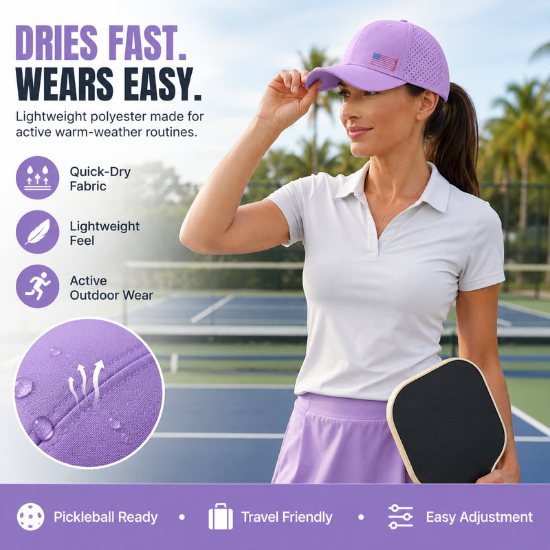 BreezeRound – Quick-Dry Perforated Golf Trucker Cap, Breathable & Adjustable