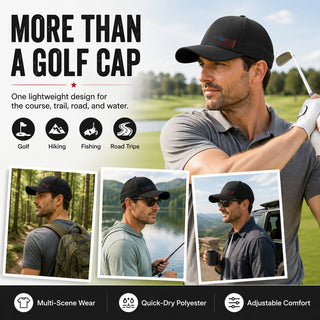 BreezeRound – Quick-Dry Perforated Golf Trucker Cap, Breathable & Adjustable
