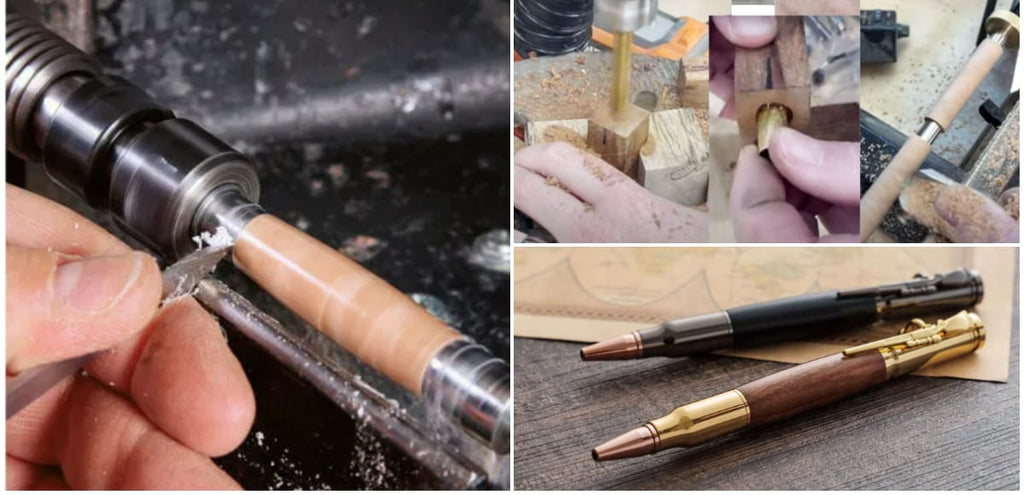 BoltScribe – 🖊Handcrafted by Jake Wilson🖊 Bolt-Action Wooden Bullet Pen Crafted from Real Wood & Bullet Casing