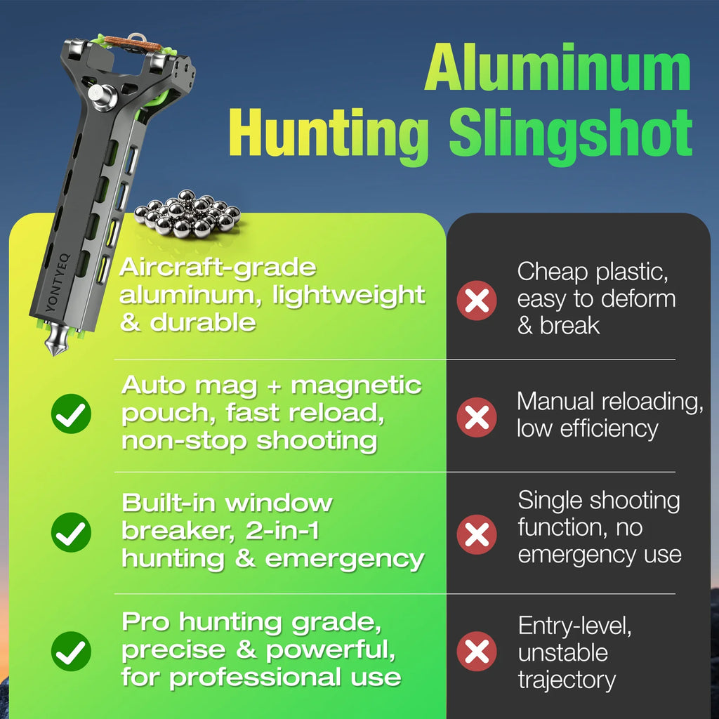 Aluminum Slingshot Kit with Ammo Tube