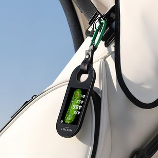 The Detachable Module of MILESEEY GeneSonic Pro GPS Speaker being Hanged on a Golf Bag