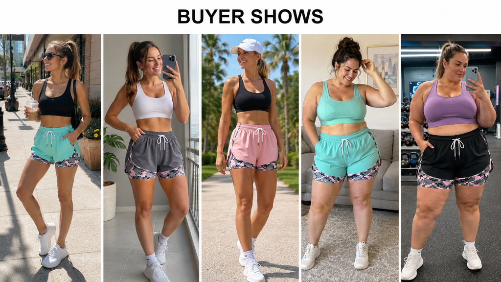 MoveEase – Women’s Double-Layer Athletic Shorts with Pockets