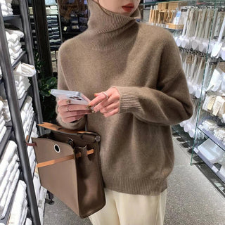 CommuteCozy – Women's Cashmere Turtleneck Sweater