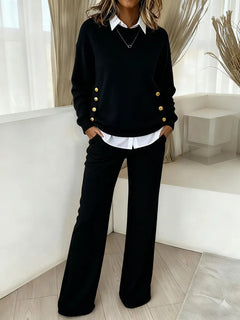 💛 LayerEase – Women’s Pullover Sweater and Pants Set