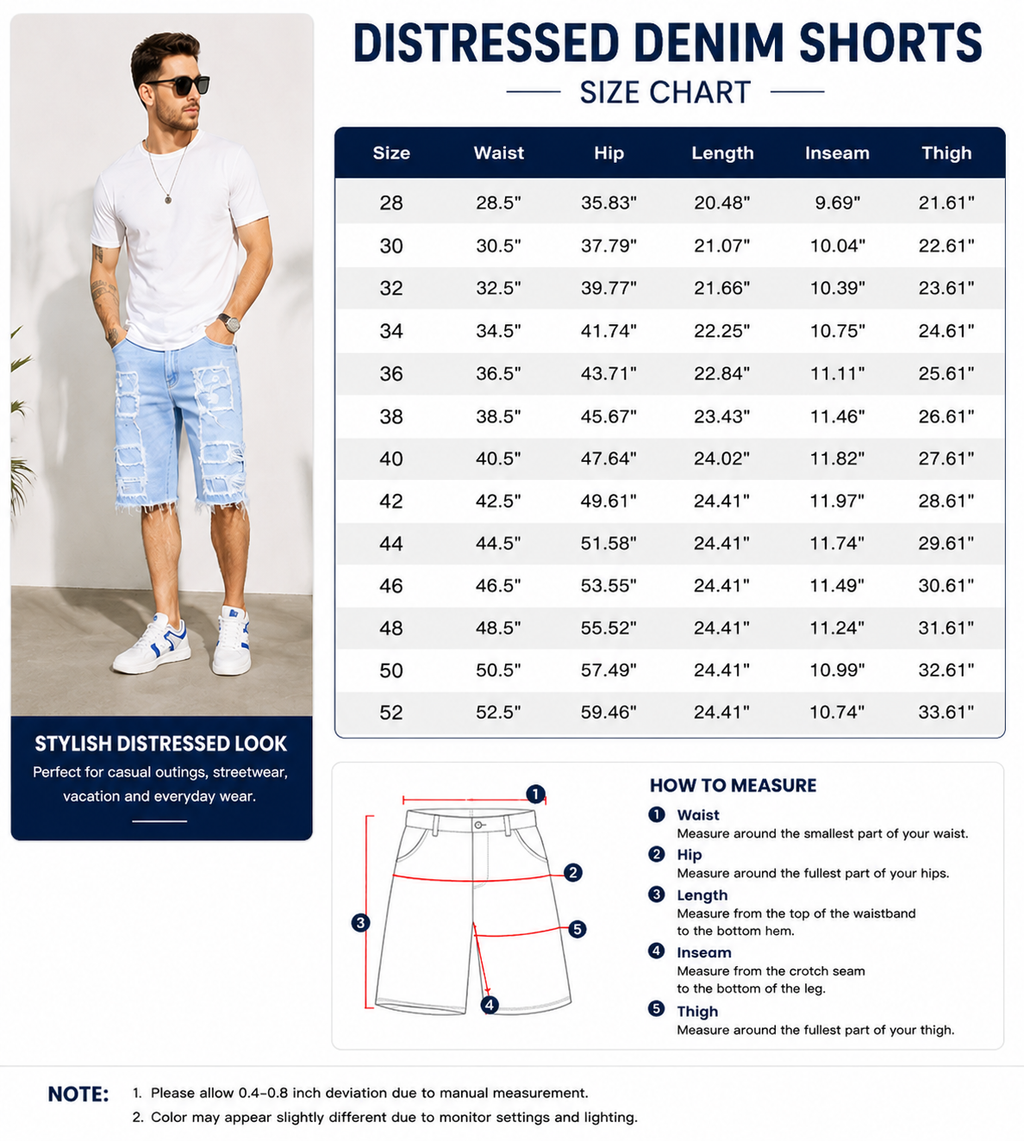 ⚡FrayDenim – Raw Hem Denim Shorts with Rips