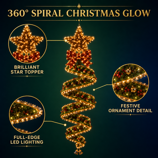 🎄 SpiralGlow – Enchanted Christmas Spiral Hanging Lights for Glowing Holiday Porch Decor