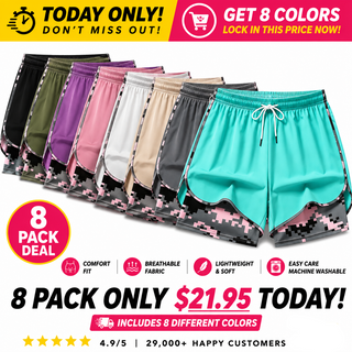 MoveEase – Women’s Double-Layer Athletic Shorts with Pockets