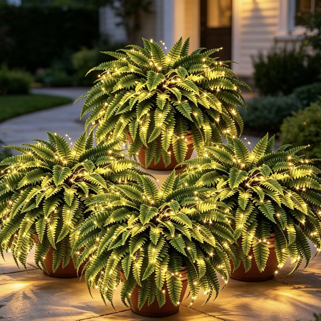 💛GlowFern – 🌿 Glowing Boston Ferns with Lights, Zero Watering, Zero Maintenance