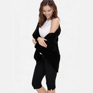 CozyDrape – 100% Merino Wool Wrap with Built-In Sleeve Openings