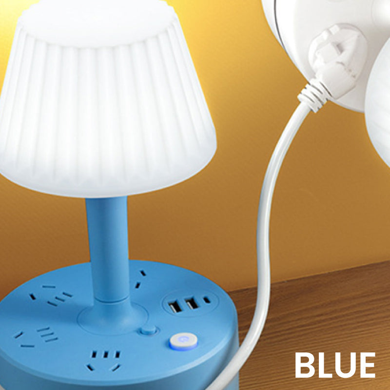 GlowDock – Bedside Lamp with Built-In Power Strip, USB and USB-C Charging