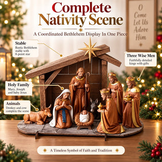 ✝️ HolyNight – Christmas Nativity Scene Tabletop Decor
