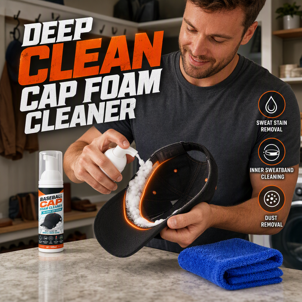 CapRevive Foam – No-Rinse Deep-Clean Foam Cleaner for Baseball Caps