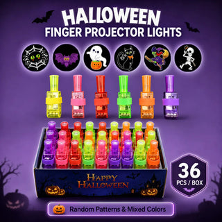 👻🎃 GlowBoo – Halloween LED Finger Projector Rings, Party Favors for Kids