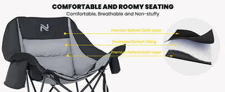 MoonRock – Padded Folding Camping Rocker with Cooler & Cup Pockets