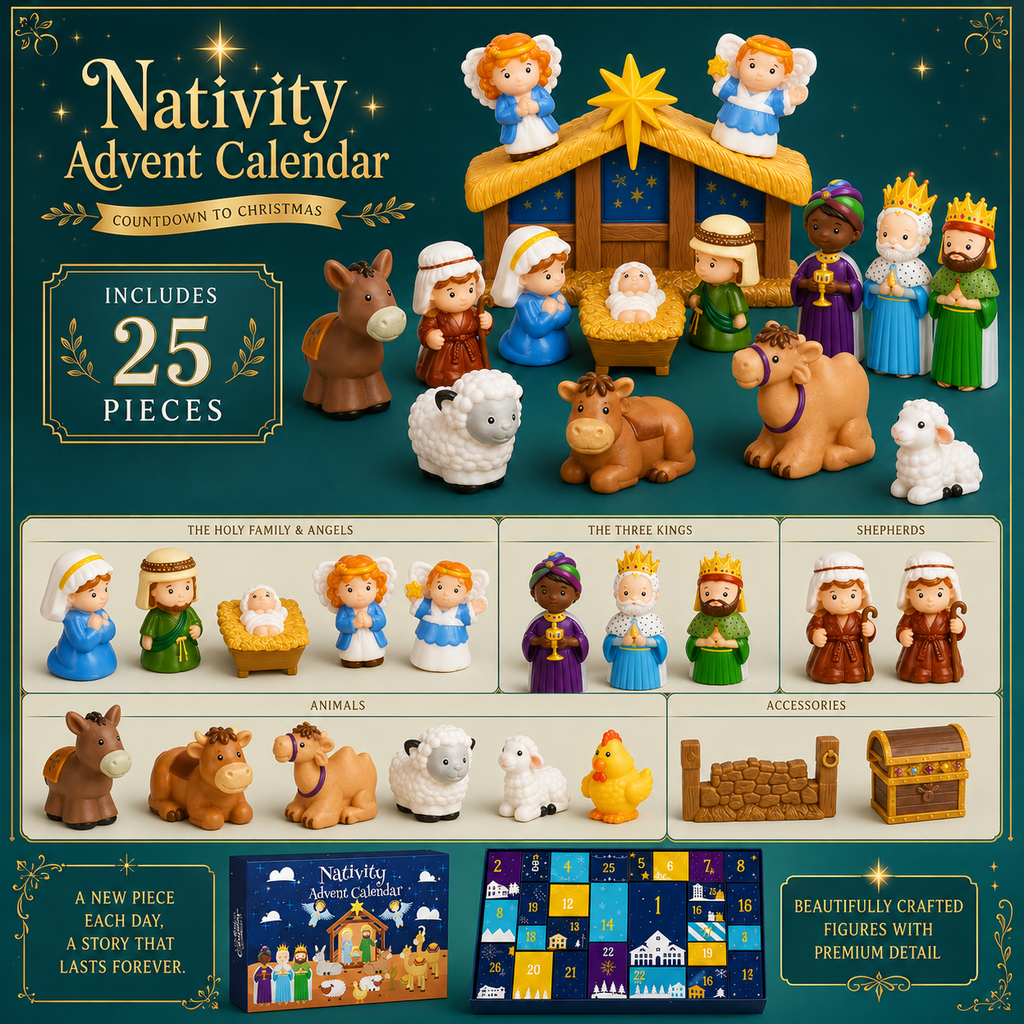 NativityNest – 25-Piece Nativity Advent Calendar for Kids