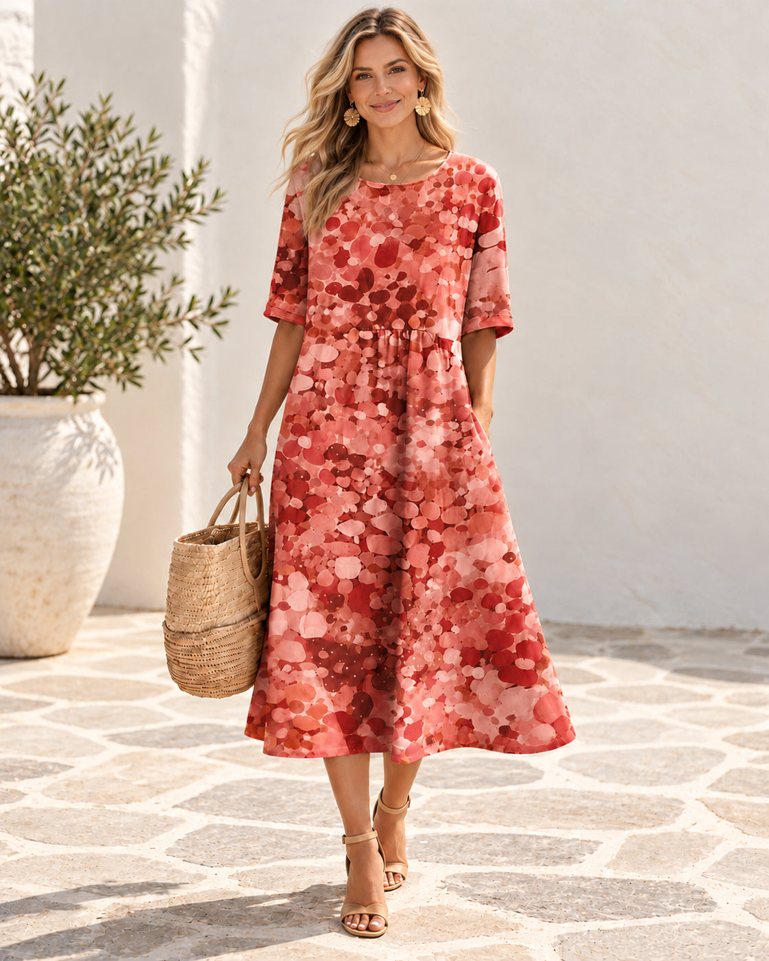 BloomWash – Watercolor Floral Milk Silk Dress