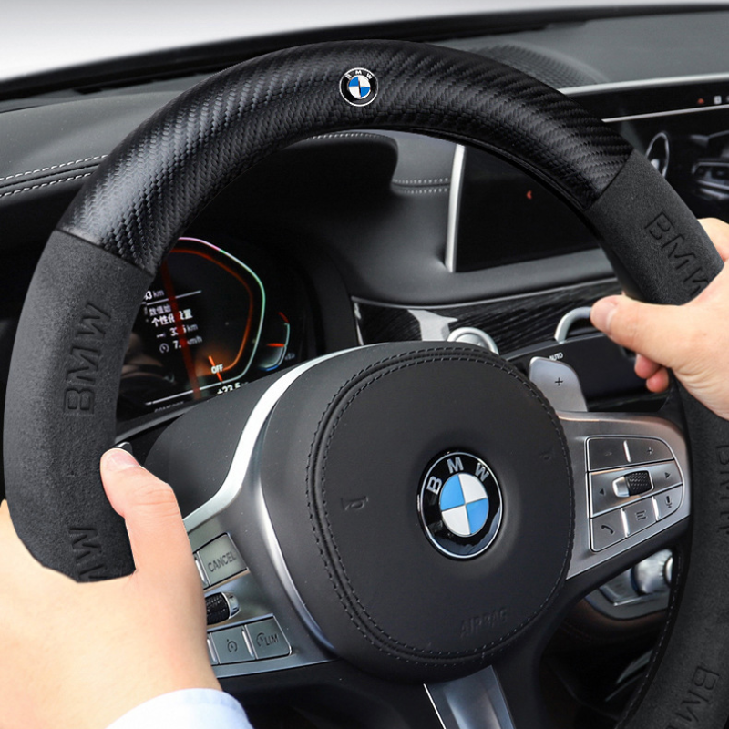 SuedeGrip – Carbon Fiber Suede Steering Wheel Cover, Anti-Slip & Wear-Resistant