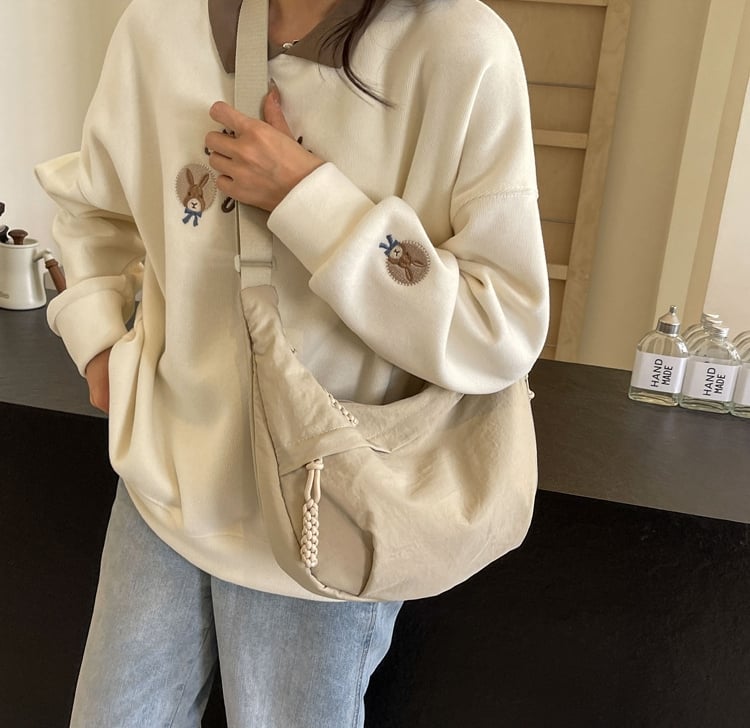 CrescentCarry – 🏆👜 Women's Plain-Color Nylon Crossbody Hobo Bag