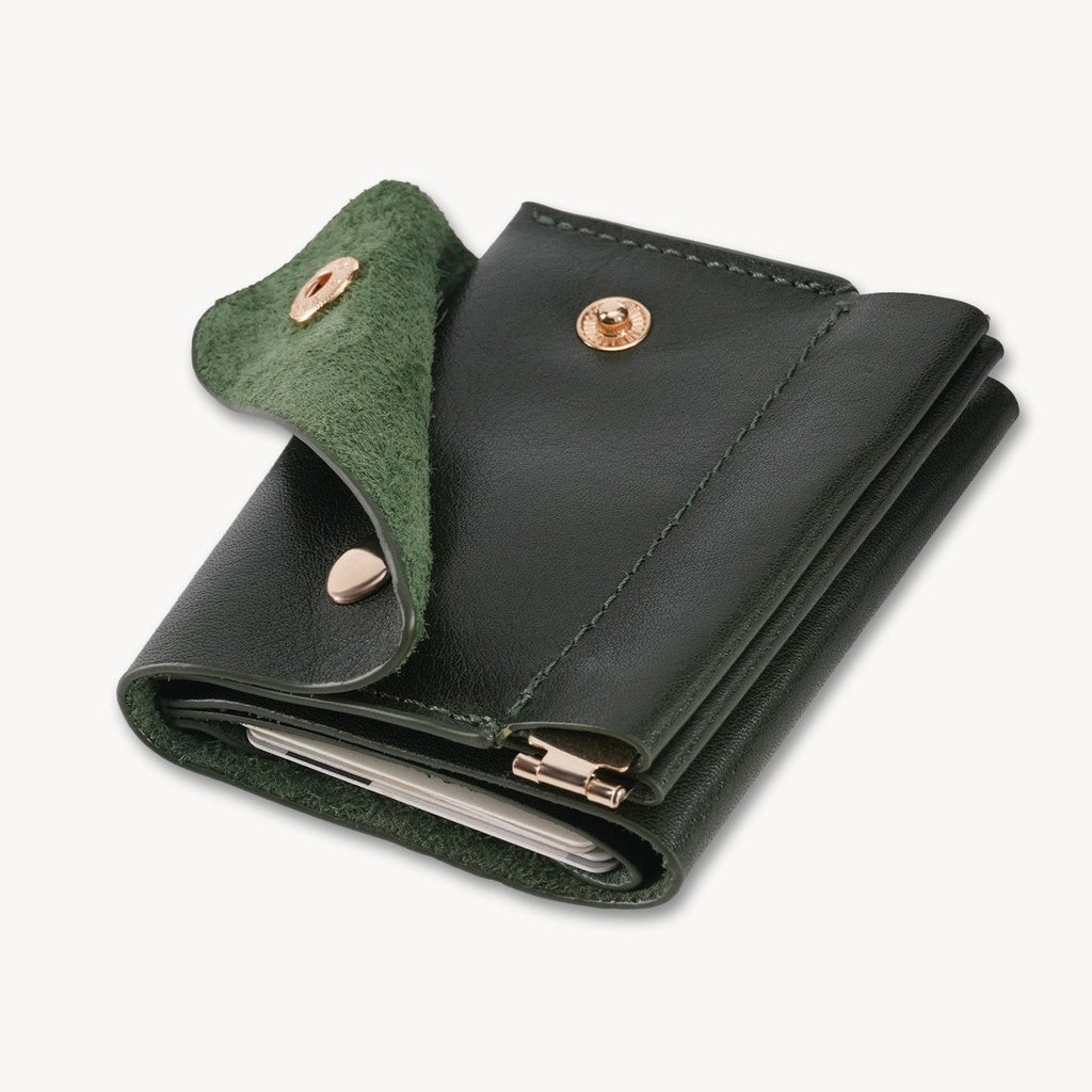 SnapPurse – Vintage Genuine Leather Spring-Open Short Wallet