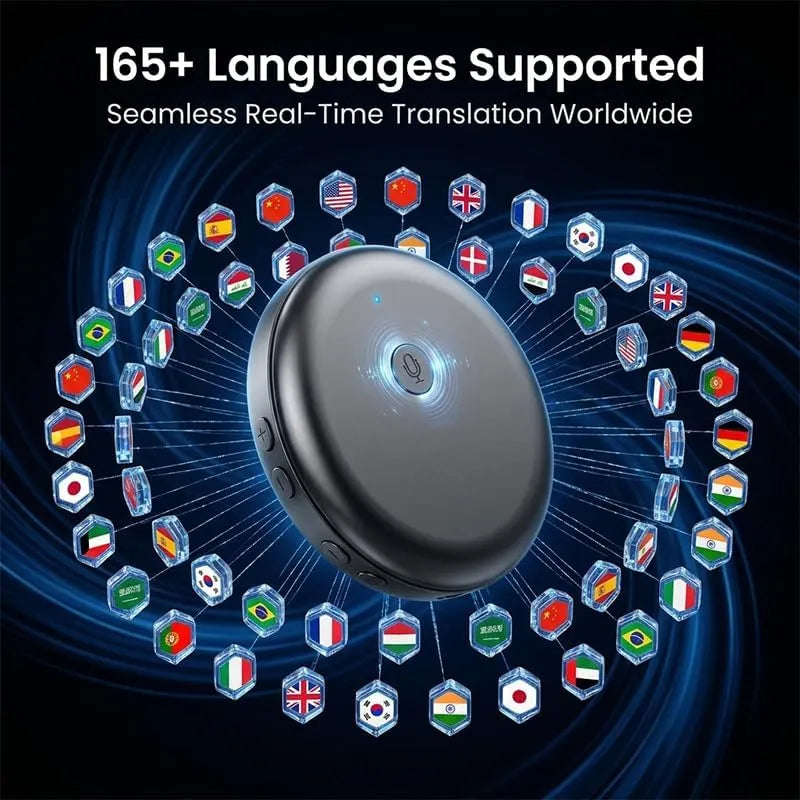 LinguaPod – 🌎 AI Wearable Translator with 165+ Language Two-Way Voice Translation, Smart Learning & Bluetooth for Travel, Work and Everyday Conversations