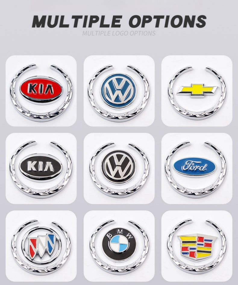 LaurelBadge – 3D Metal Window Emblem Sticker with Chrome Wreath
