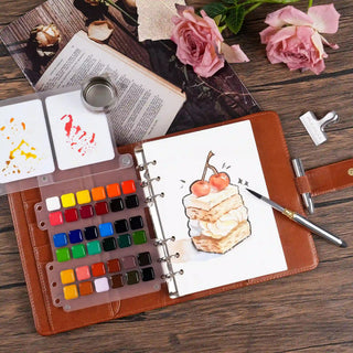 WanderPalette – Ring-Bound Watercolor Travel Set with Cotton Paper