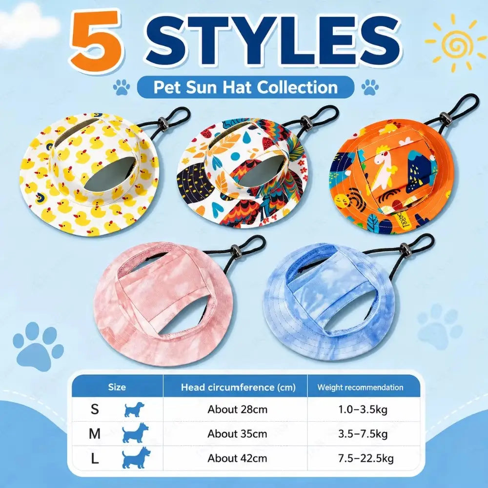 PawShade – Adjustable Wide-Brim Sun Bucket Hat for Dogs & Cats