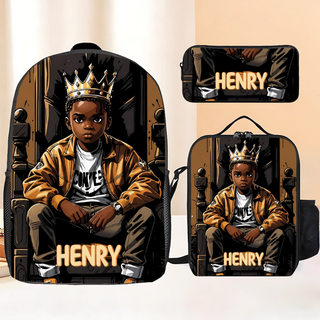 CrownPack – Personalized Afro Art Kids Backpack With Custom Name