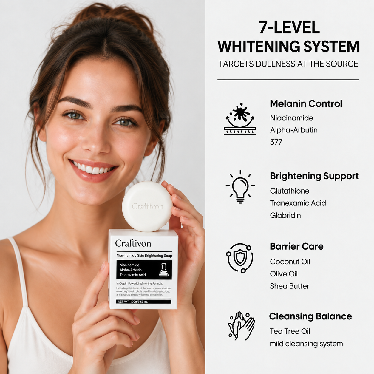 GlowBar – Niacinamide & Alpha Arbutin Brightening Soap, 100g