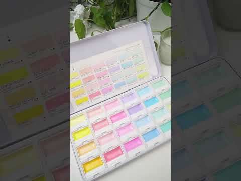 MacaronMuse – 24-Color Opaque Semi-Solid Watercolor Paint Set